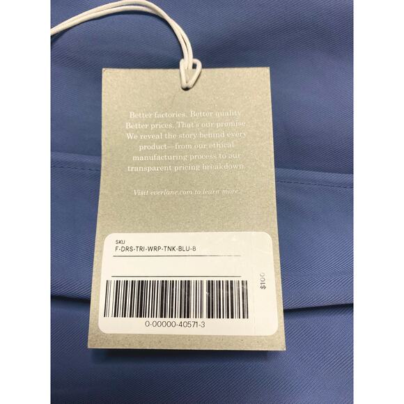 EVERLANE EVERLANE Japanese Goweave Midi Wrap Dress Dusty Blue NWT US 8 - Picture 13 of 14